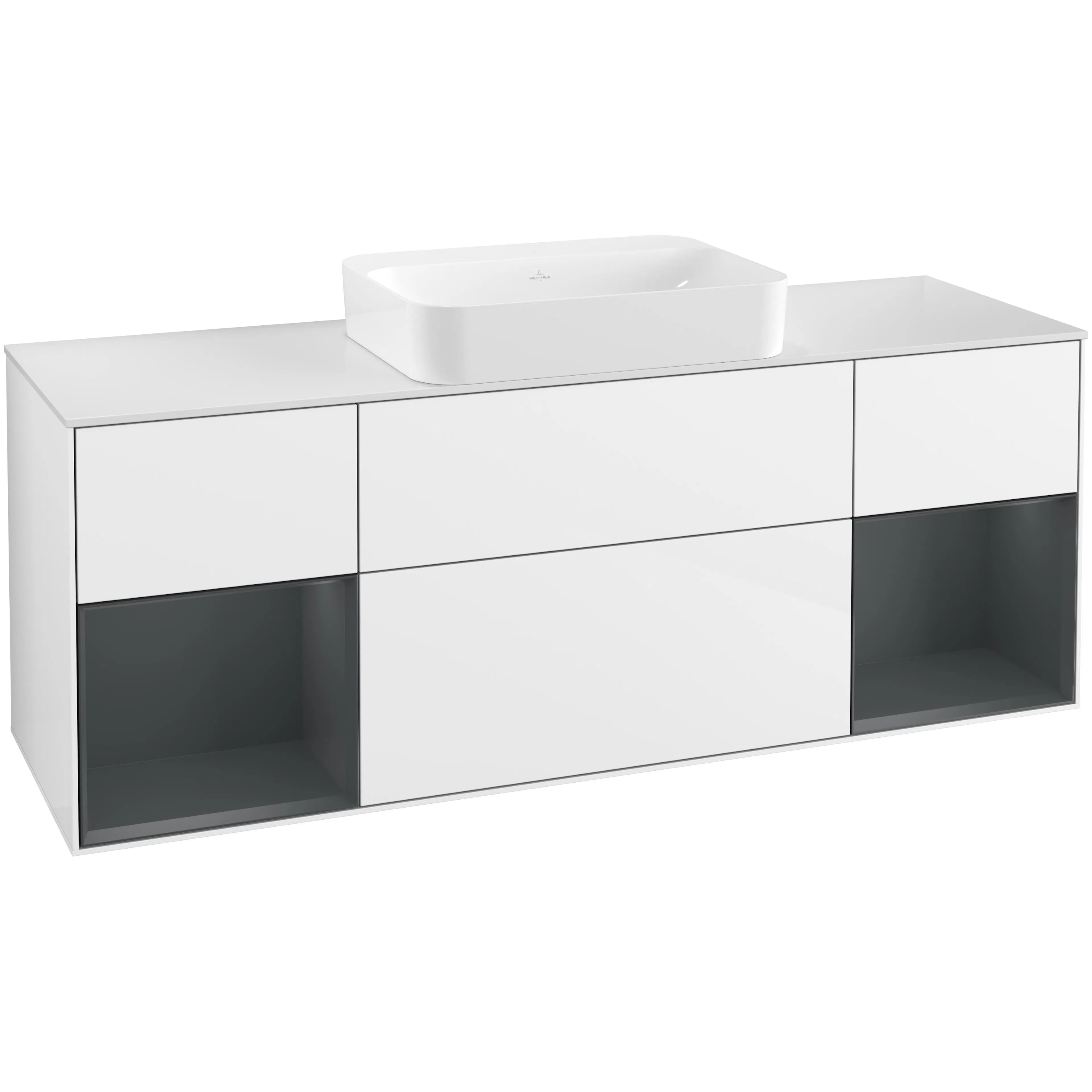 Tvättställsskåp Villeroy & Boch Finion med Två Hyllor och Bänkskiva för Fristående Tvättställ