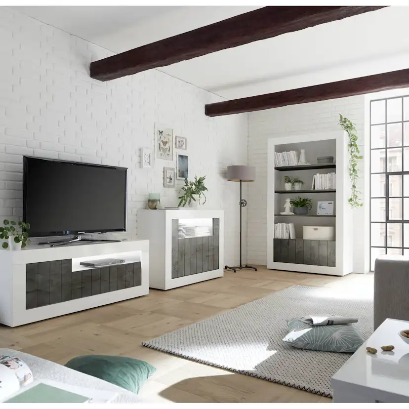 Bokhylla LC Spa Urbino 110 cm Grå/Vit