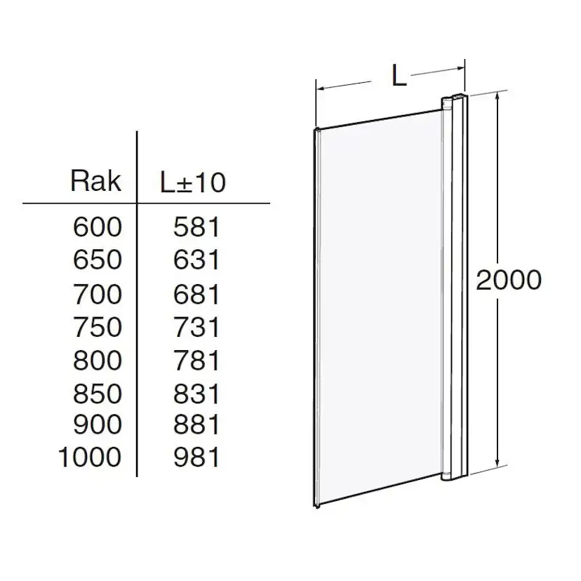 Duschdörr Contura Shower Space Rak SPNF