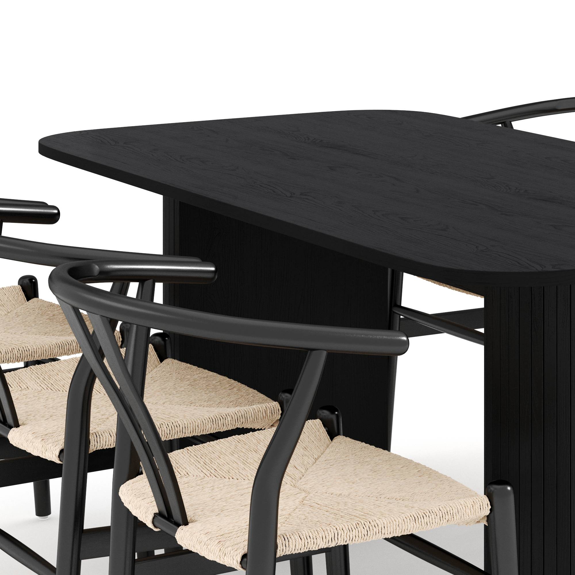 Matgrupp Bark Kopparbo Rektangulärt Matbord 160 cm med 6 Dastoori Matstol
