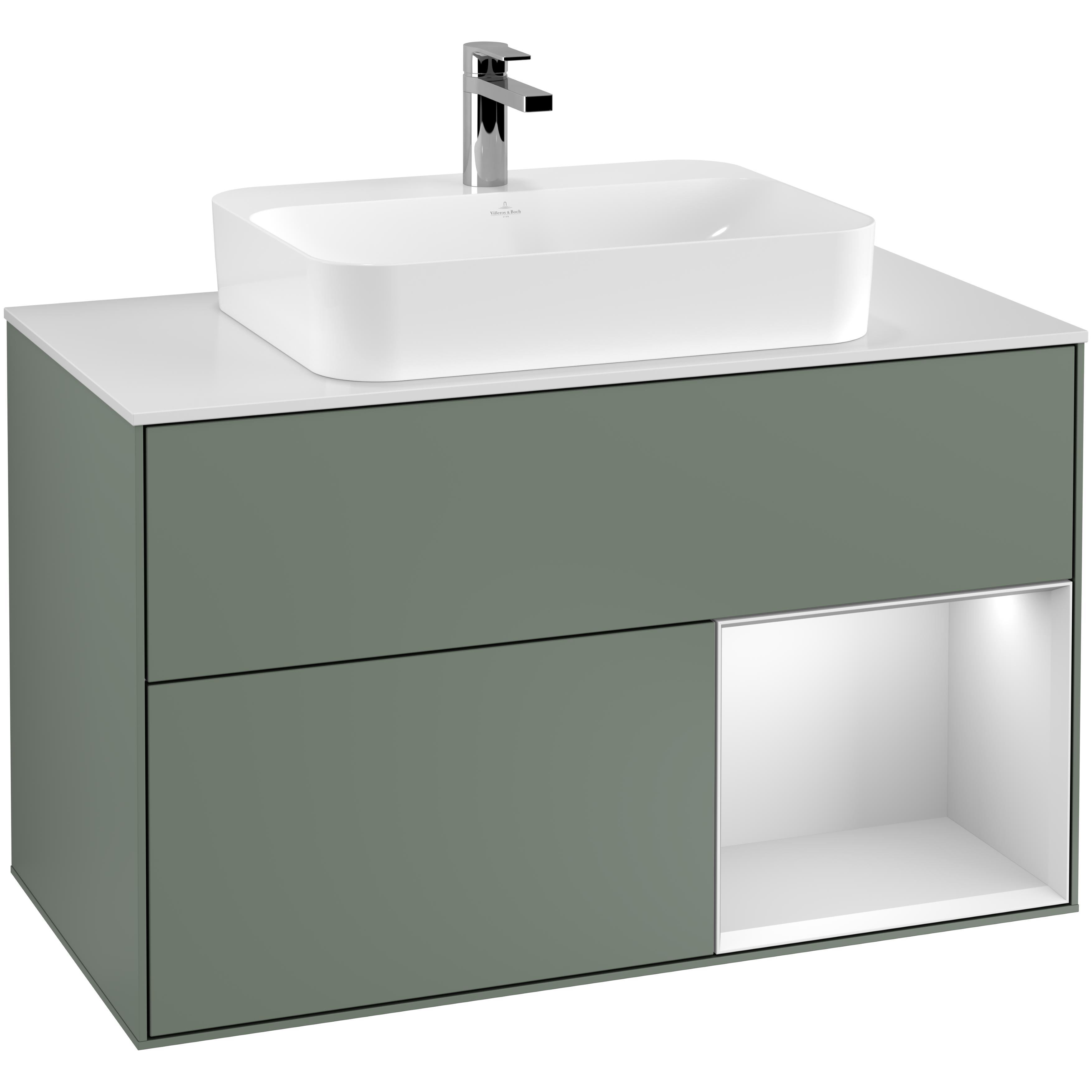 Tvättställsskåp Villeroy & Boch Finion med 2 Lådor Hylla och Bänkskiva för Ytmonterat Tvättställ