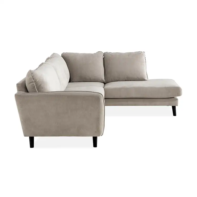 Trend Lyx Schäslongsoffa Höger Beige, Svarta ben