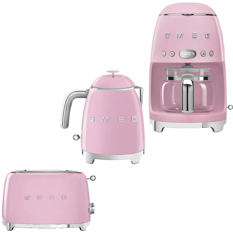 Frukostpaket Smeg Lilla Brödrost, Vattenkokare & Kaffebryggare
