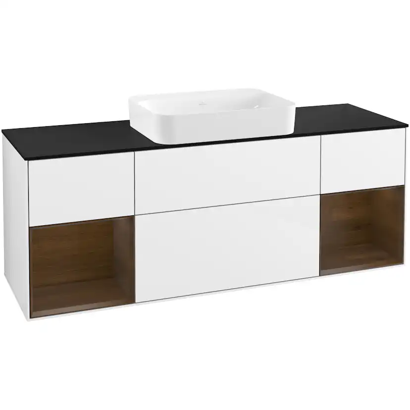 Tvättställsskåp Villeroy & Boch Finion med Två Hyllor och Bänkskiva för Fristående Tvättställ