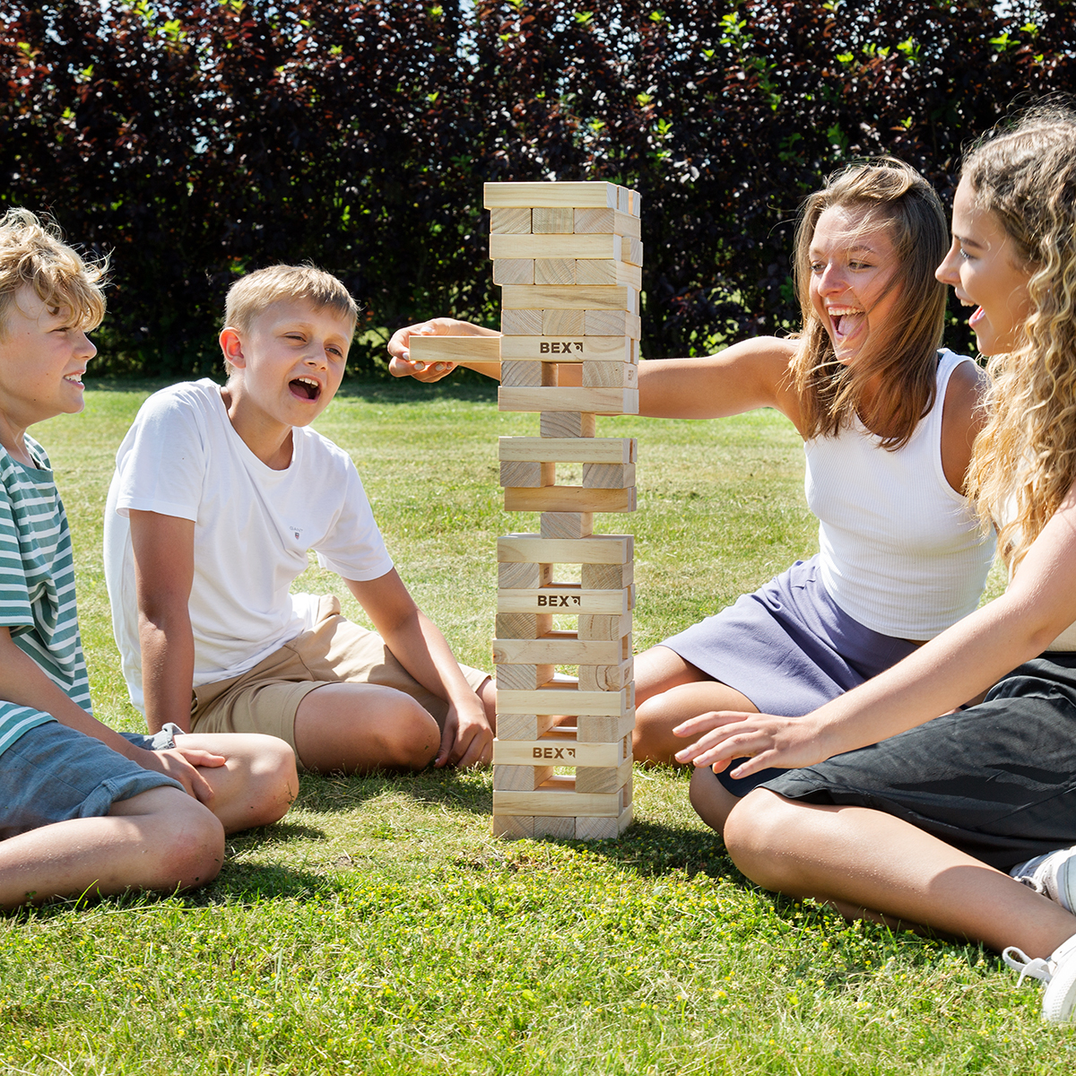 Trädgårdsspel Bex Jenga i Björk med Väska