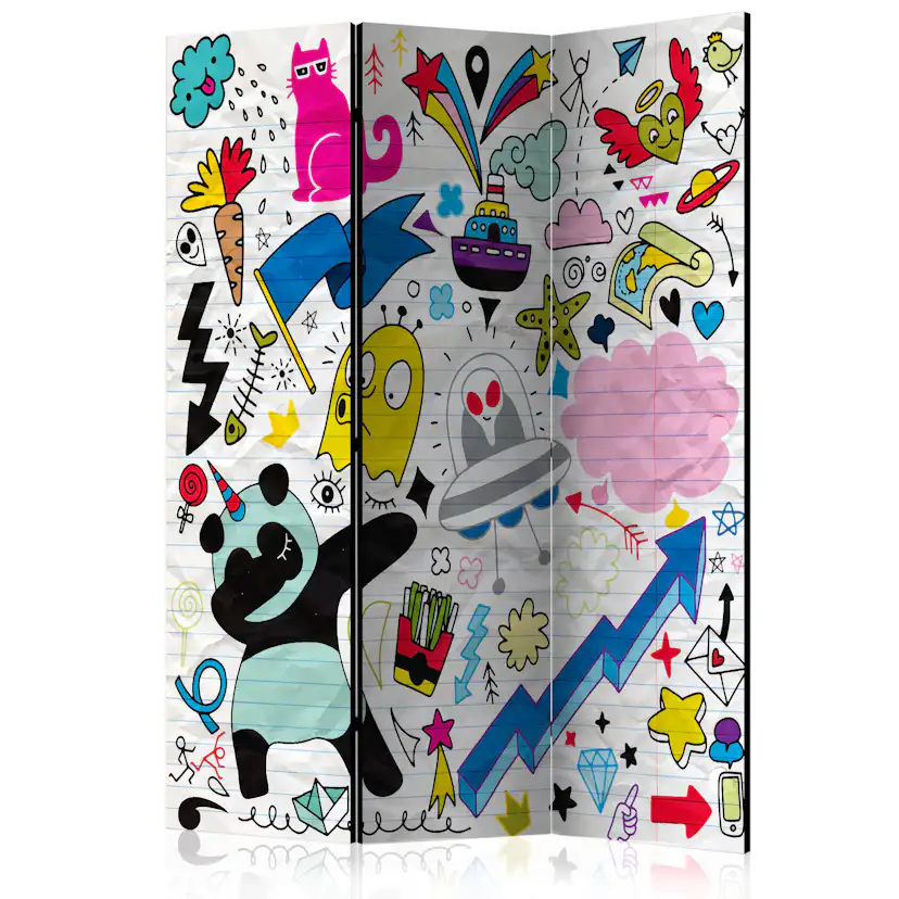 Rumsavdelare Skärmvägg Arkiio Energetic Panda 135x172 cm