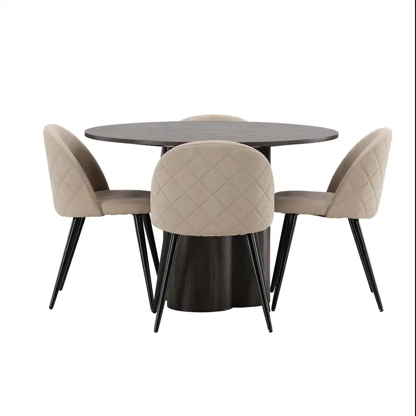 Matgrupp Venture Home Olivia med 4 Velvet Stitches Stolar