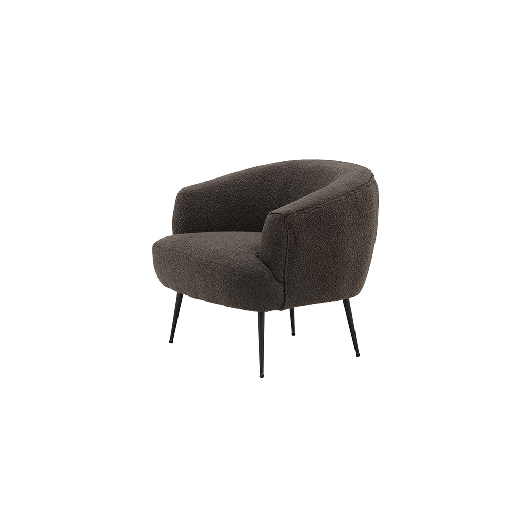 Derry Single Sofa - Black / Coffee/Grey Boucle Svart