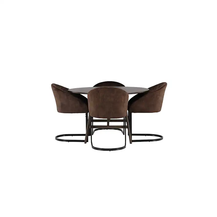 Matgrupp Venture Home Kaseidon Ø100 cm med 4 st Evening stolar