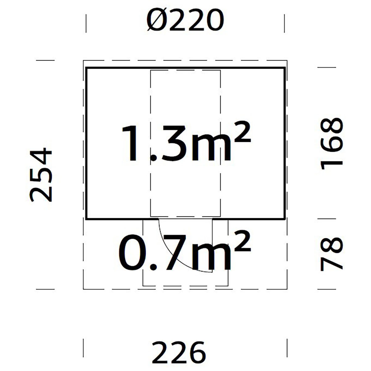 Bastutunna Palmako Anita Byggsats med Altan & Obehandlat Trä