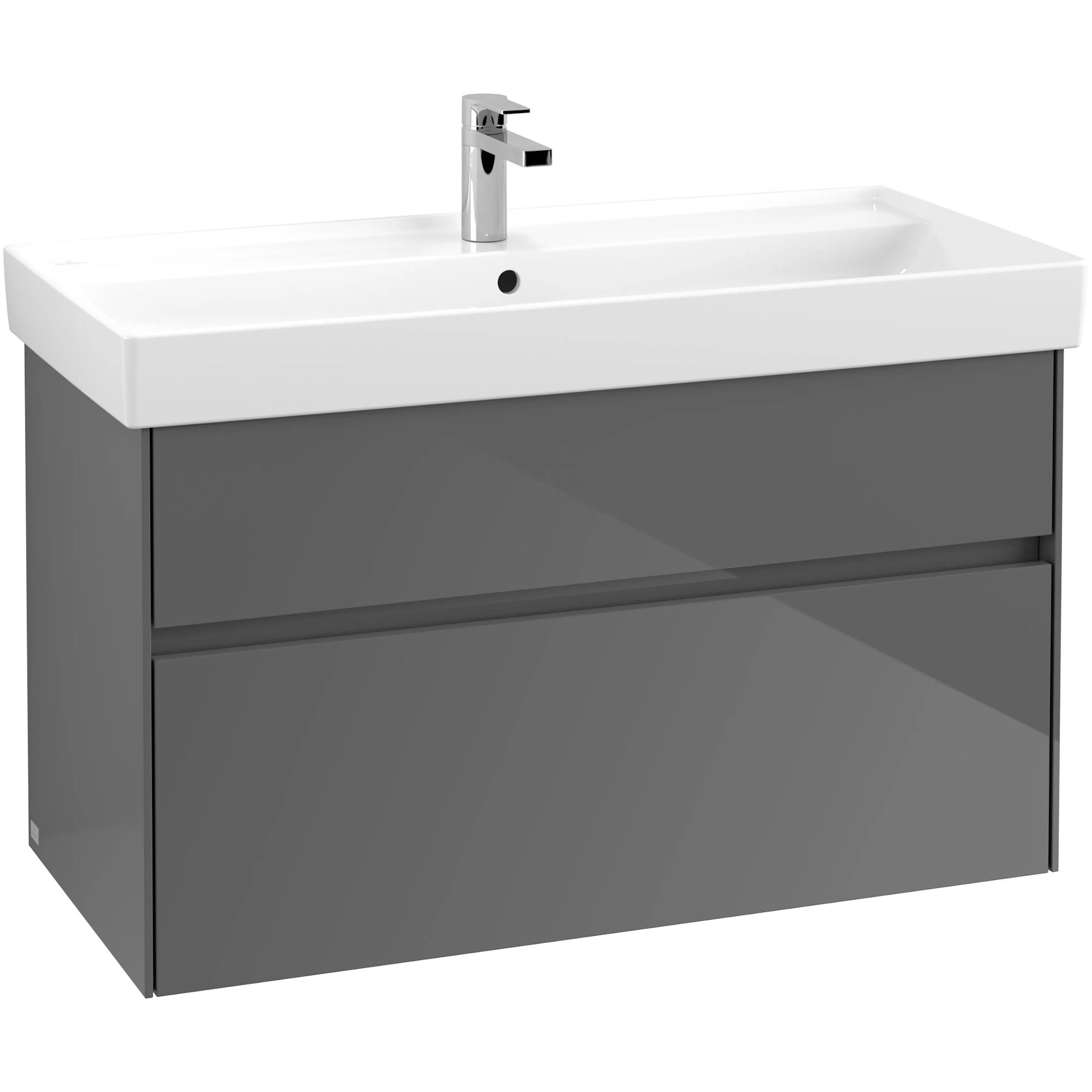 Tvättställsskåp Villeroy & Boch Collaro C01100FP Grå Högblank, B: 954 mm utan Belysning