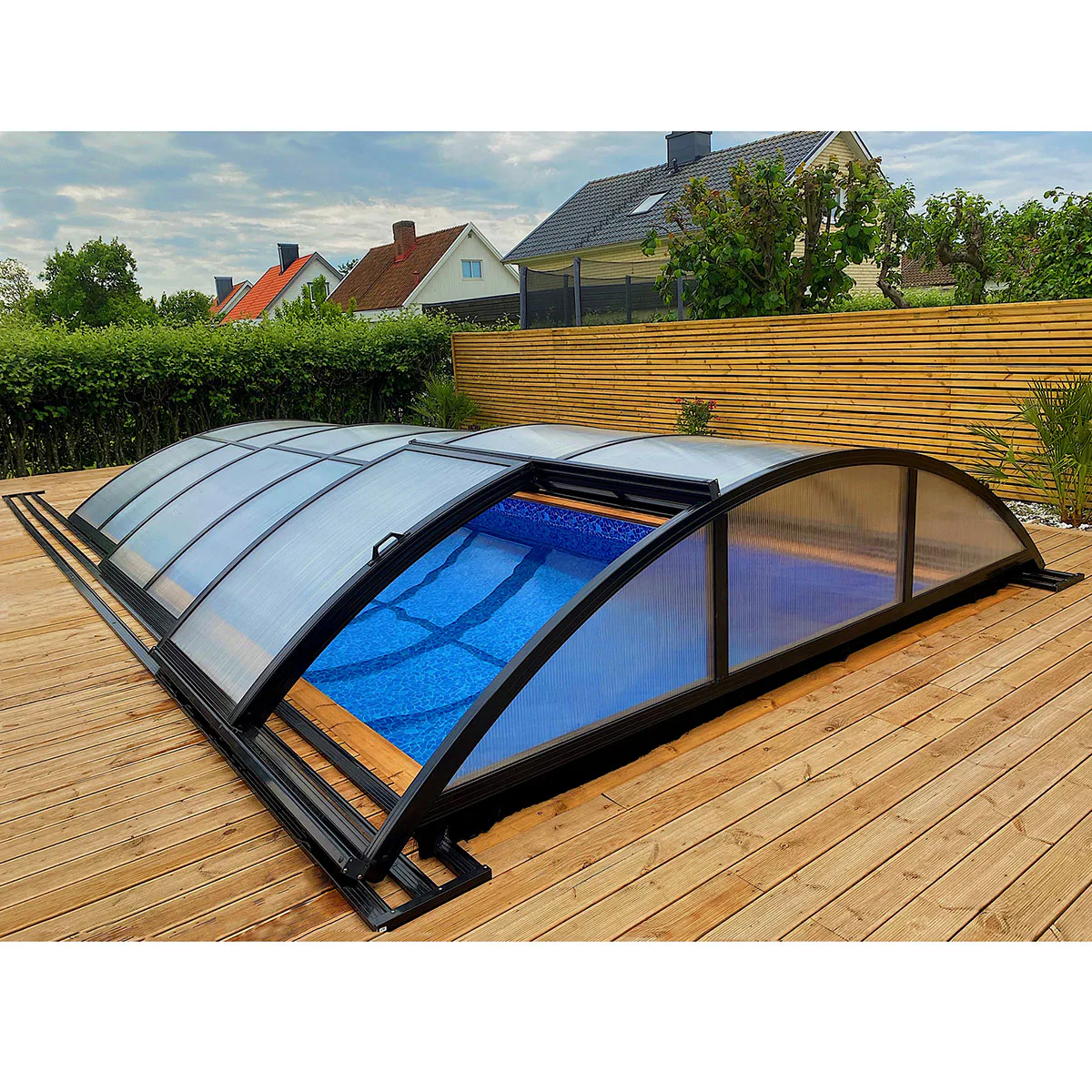 Pooltak 3x6m, Svart Färg Svart