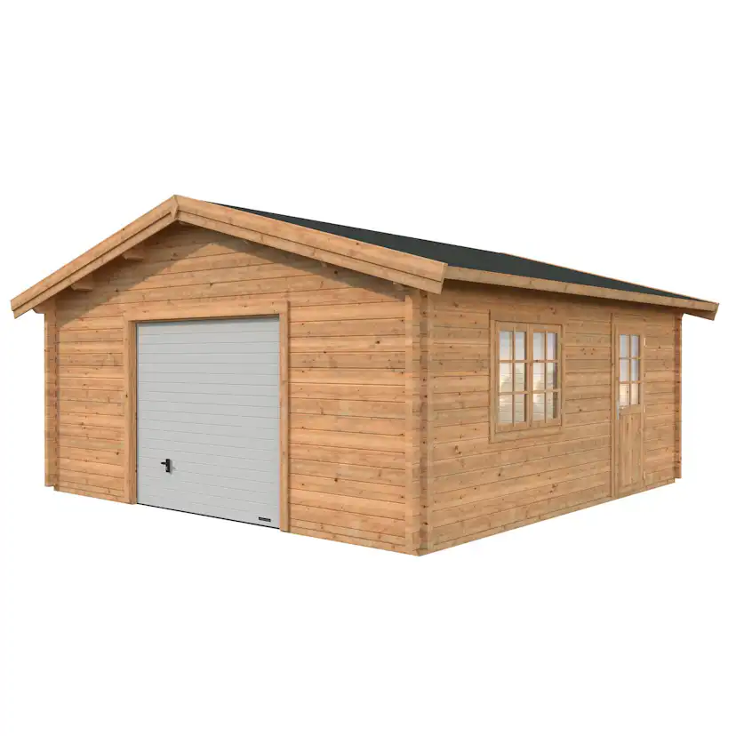 Roger 27,7 m2 with sectional door Brun dippad