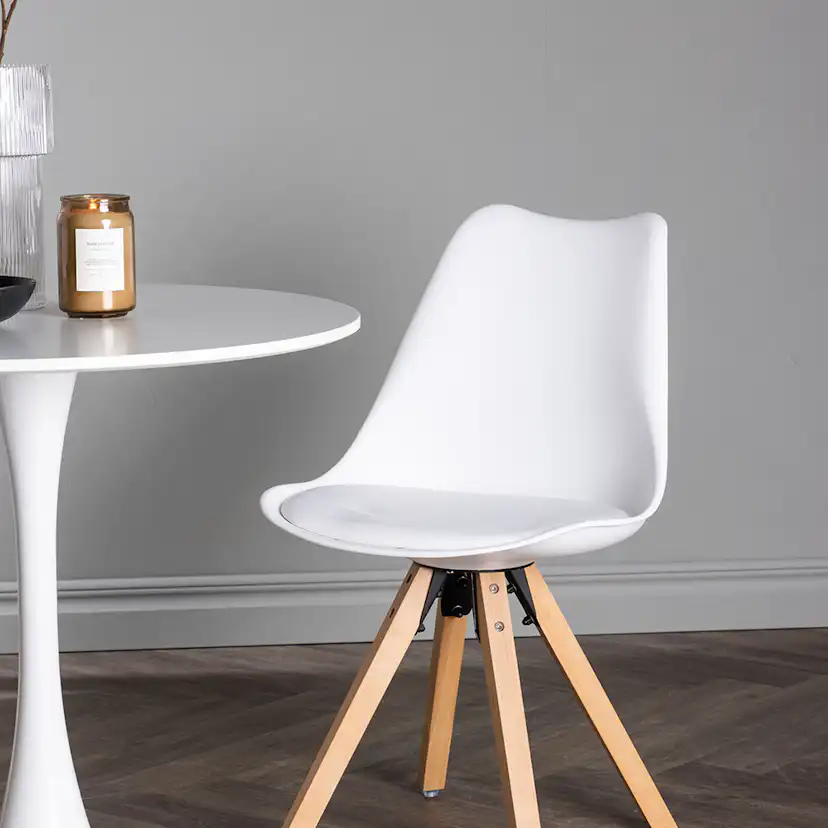 Matgrupp Venture Home Hamden Ø60 cm med 2 st Zeno stolar Vit