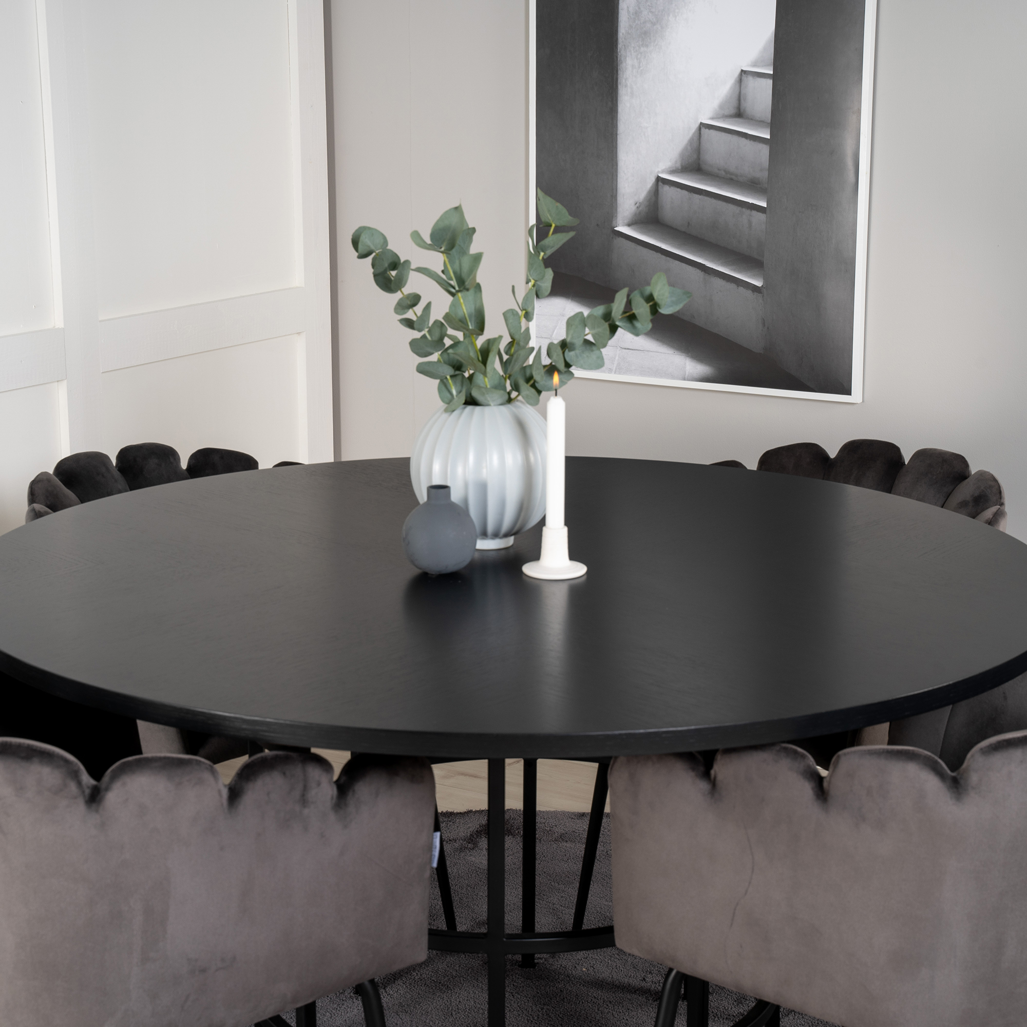 Matgrupp furniture/fashion Copenhagen med 4 Gråa Limhamn Stolar