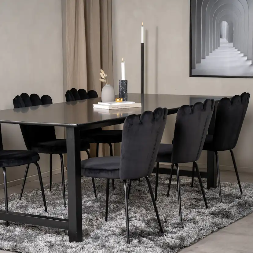 Count Matbord - Svart - 220*100*H75+Limhamn Light - Chair - Svart