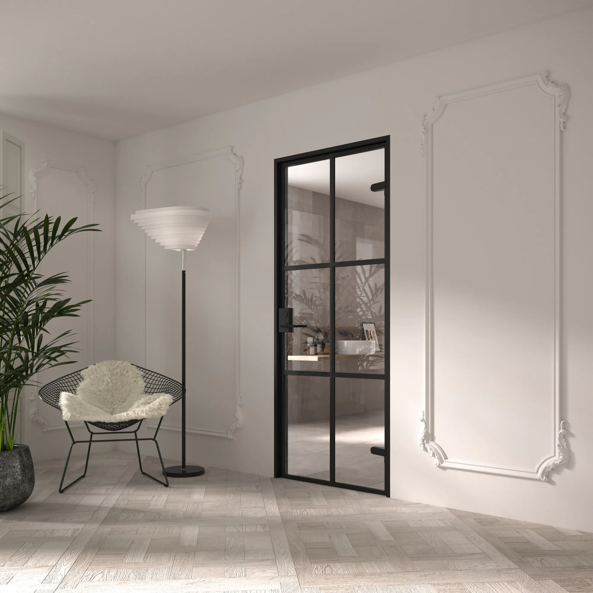 Celine M04 Paris, Innerdörr i glas HxB: 2100x900 mm, Klarglas