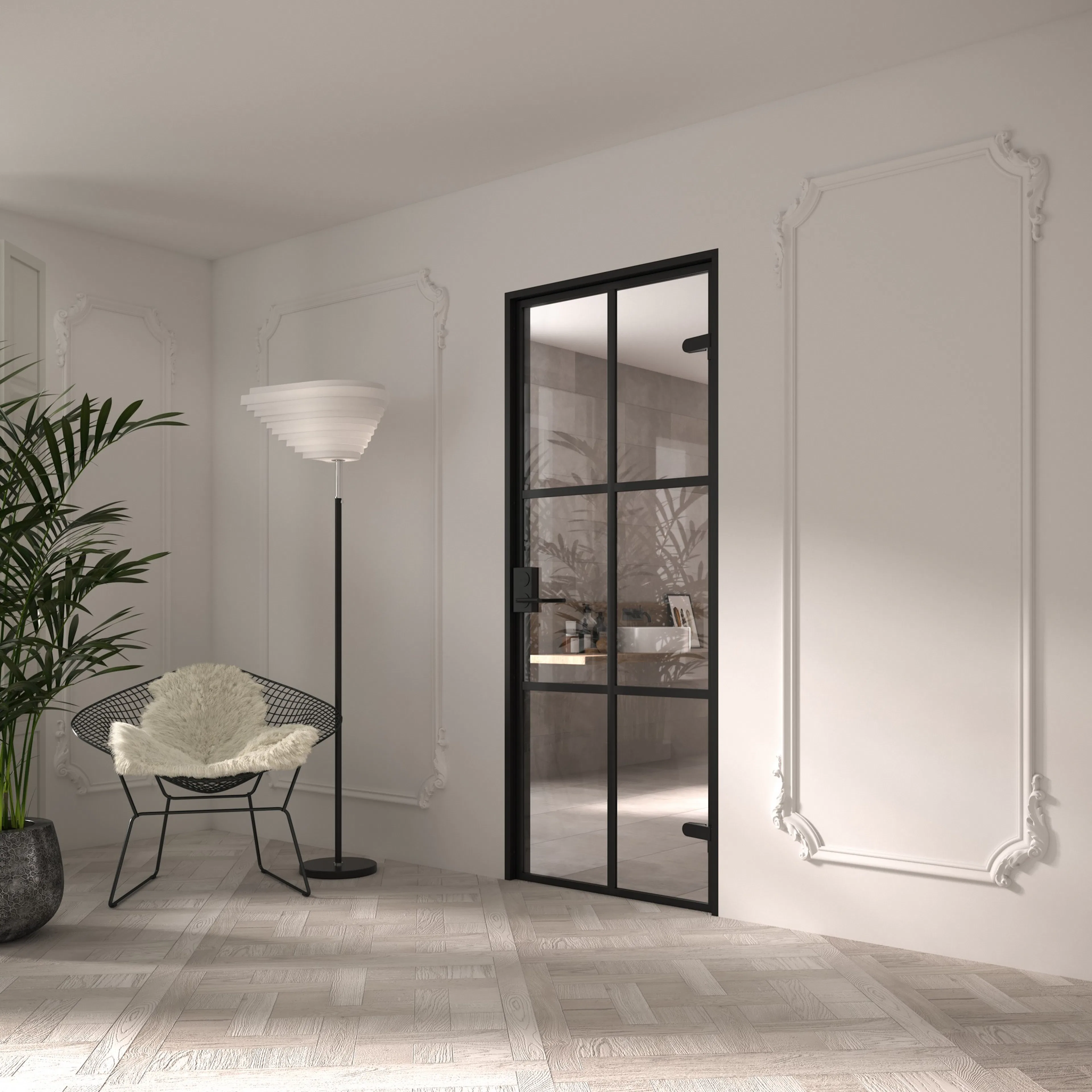 Celine M04 Paris, Innerdörr i glas HxB: 2100x900 mm, Klarglas