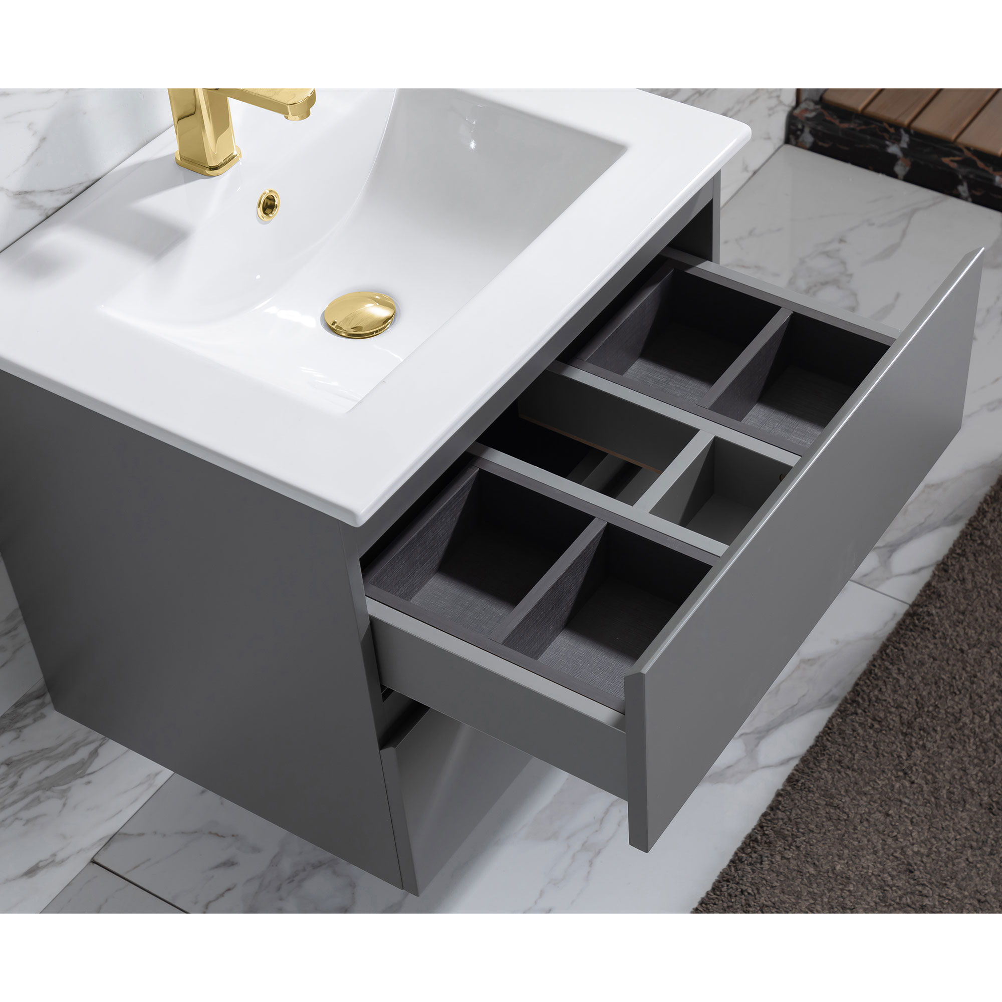 Tvättställsskåp Bathlife Eufori Grå