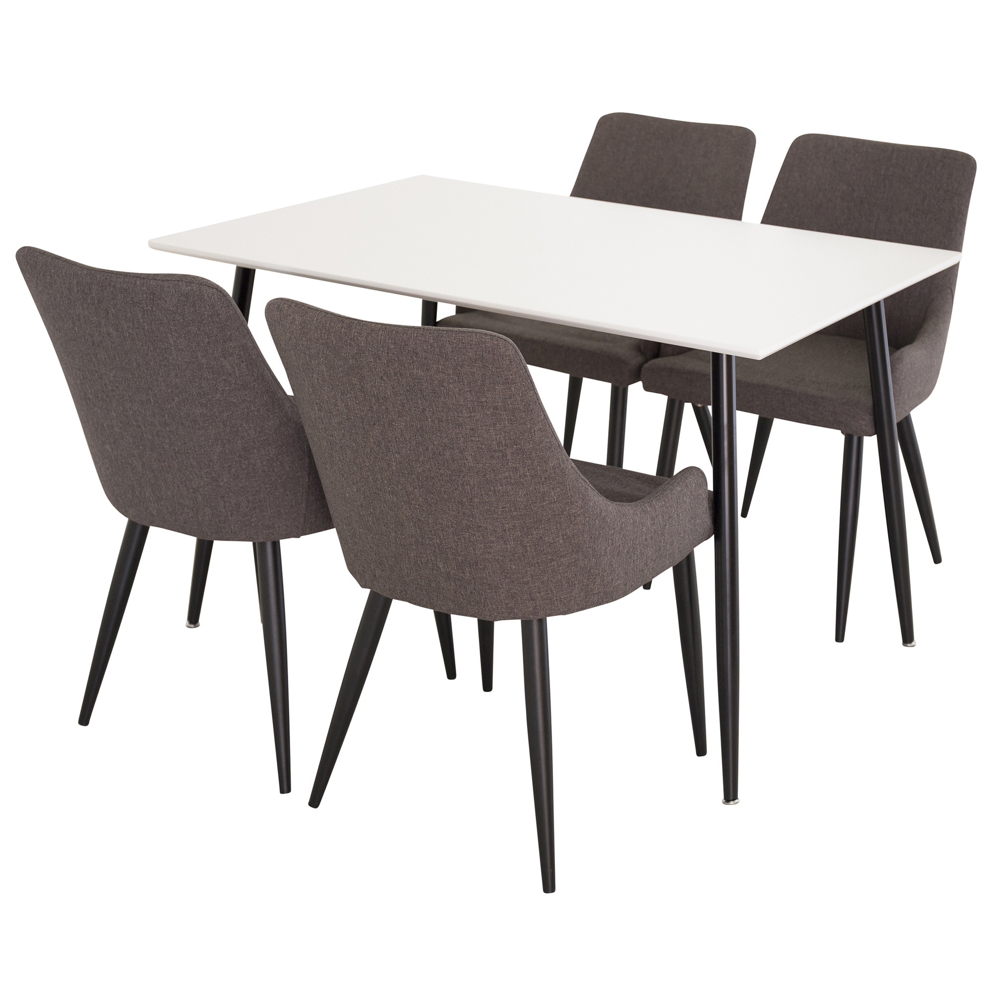 Matgrupp Venture Home Pobbie med 4 Plake Stolar Svart