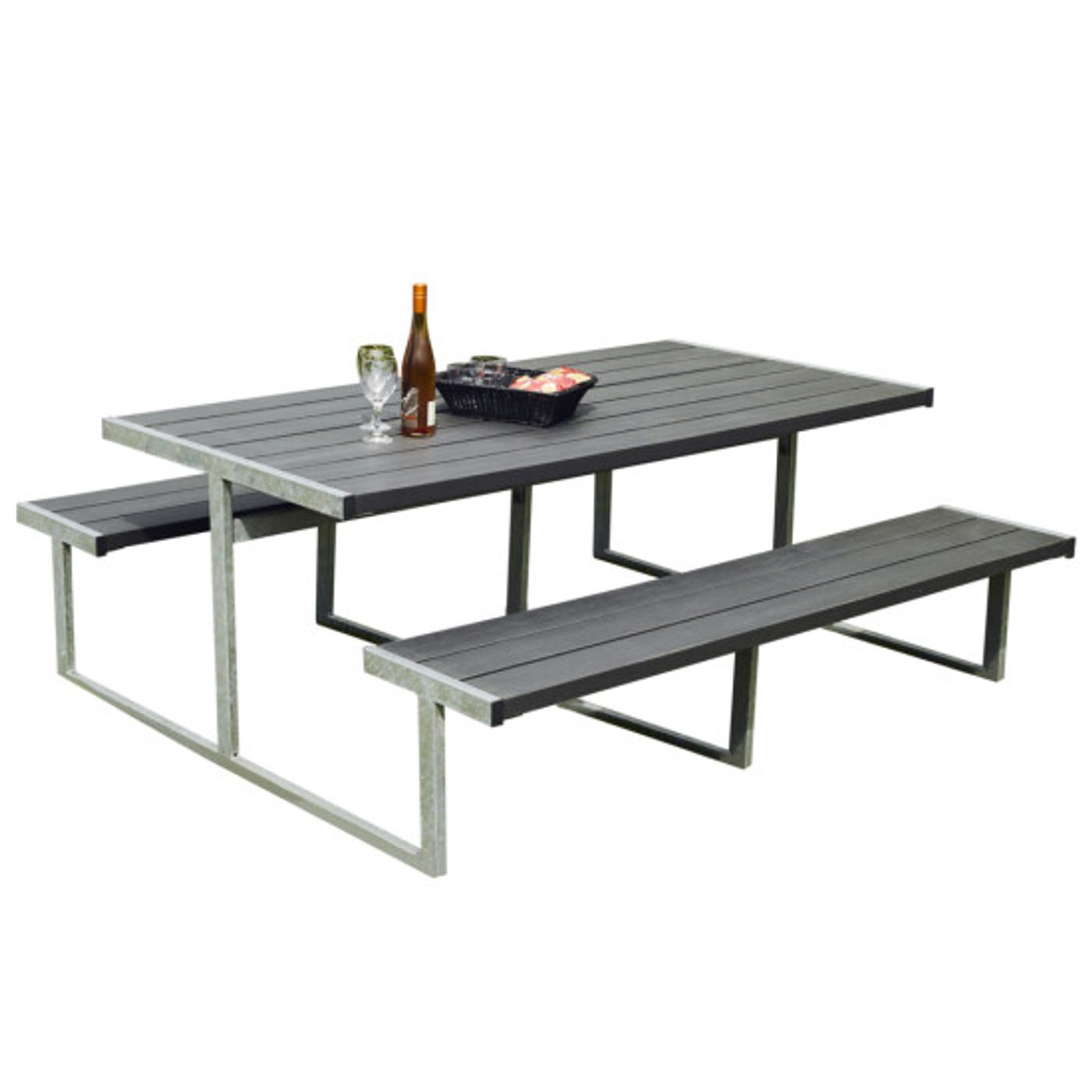 Picknickbord Hortus Nonwood Antracit Galvaniserad Ram Njord