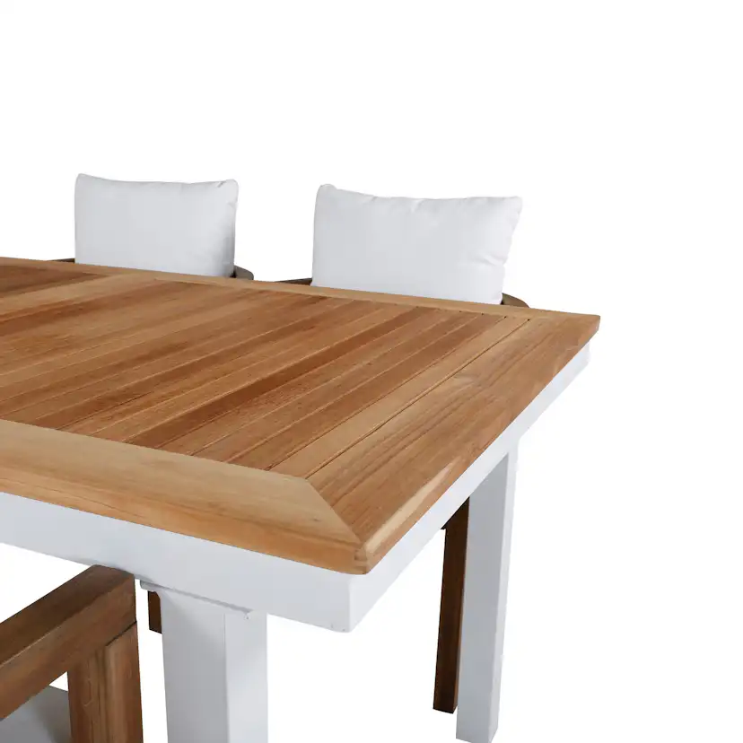 Panama - Table - 160/240*90 - Vit Alu/Teak Vit/Teak