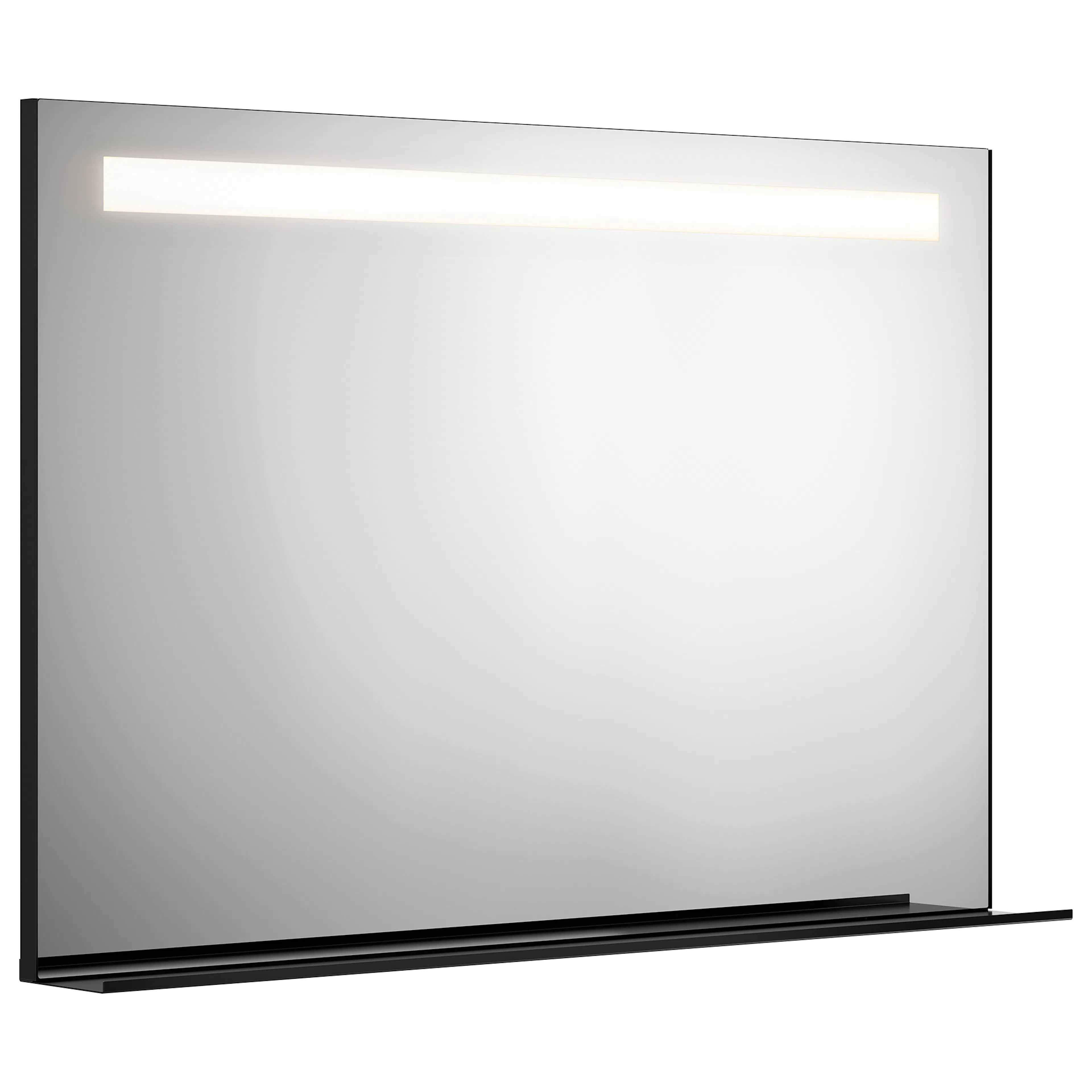 Spegel m Belysn, Hylla 120cm Svart 1200x800 mm