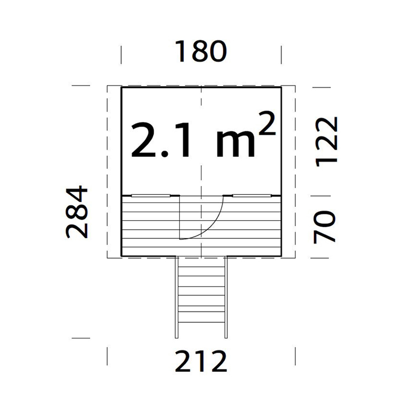 Lekstuga Palmako Toby 2,1 m² Upphöjd Stuga i Trä med Altan