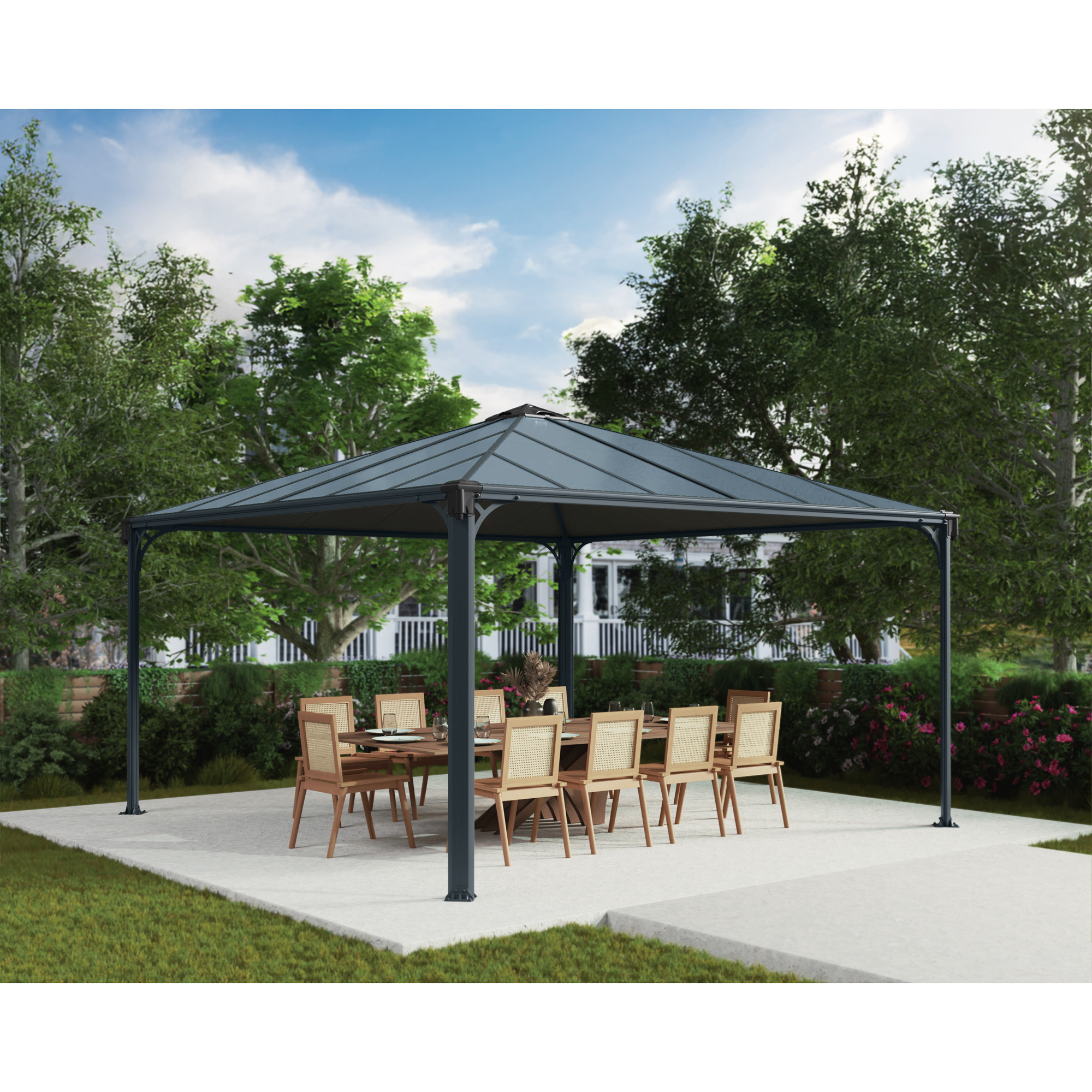 Paviljong Canopia by Palram Milano med Stabil Aluminiumprofil och Polykarbonattak