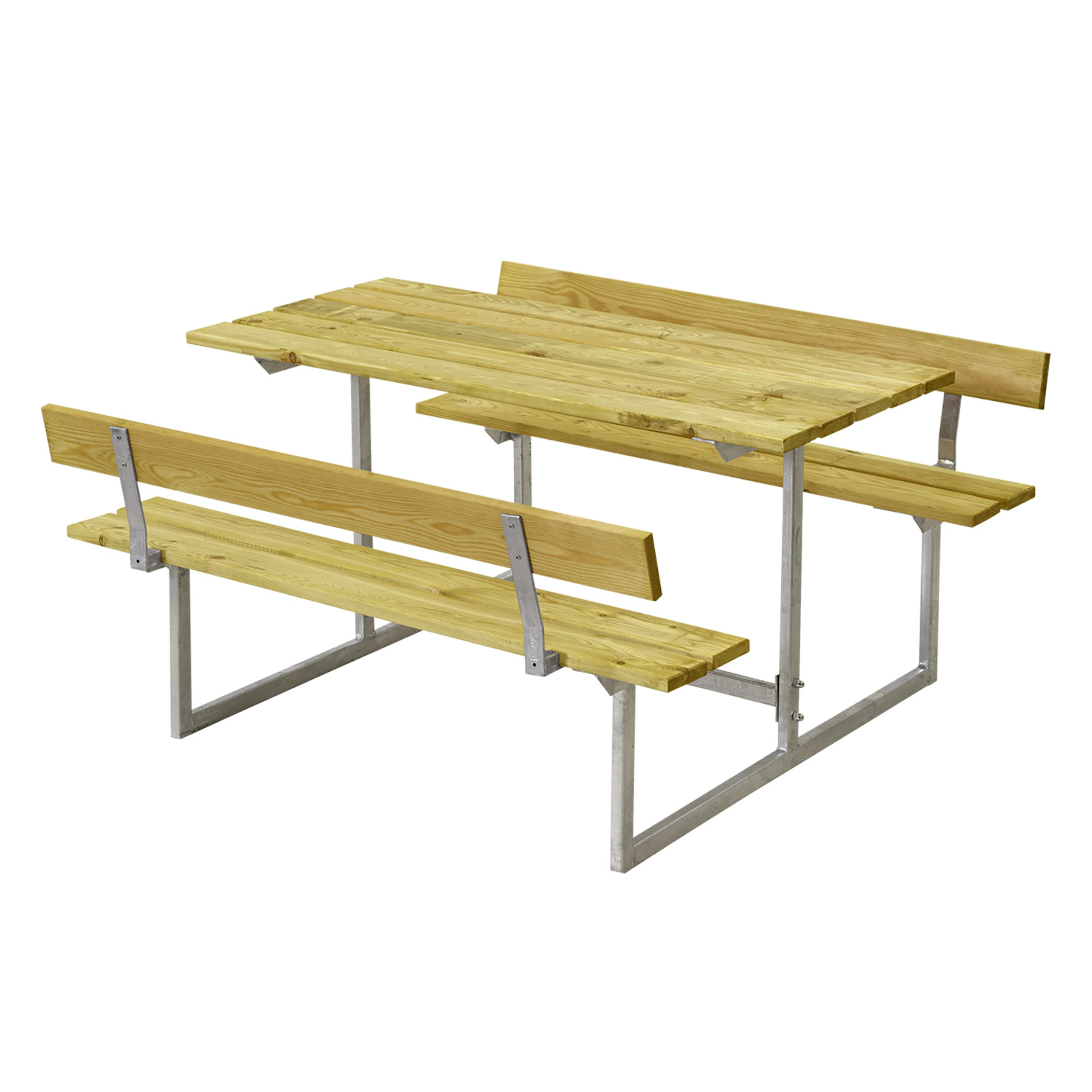 Basic Barn Bord-/Bänkset m/2 ryggstöd Tryckimpregnerad, Med ryggstöd