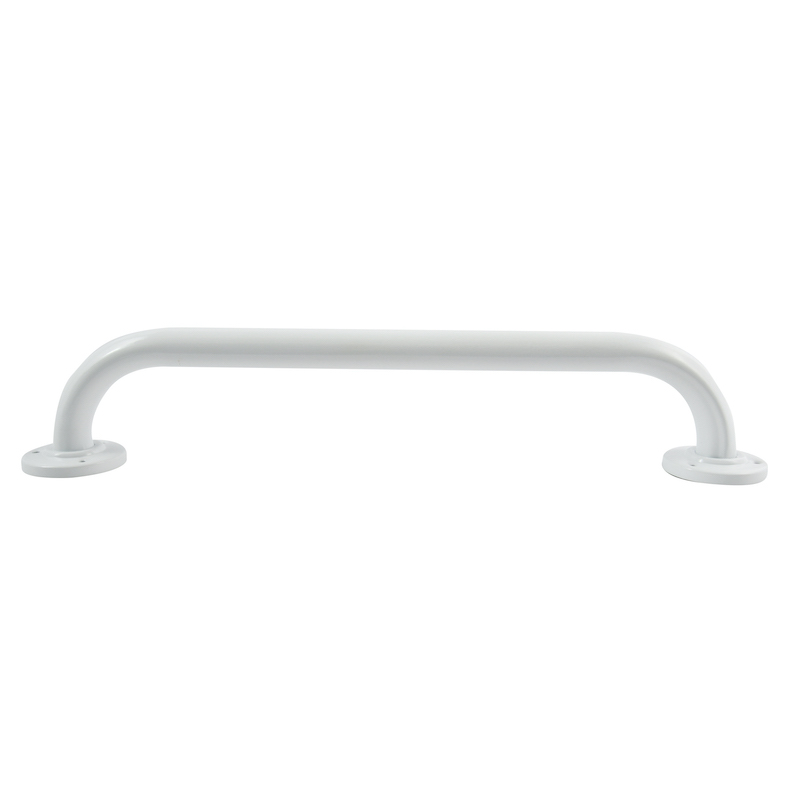 Stödhandtag stål/vit Ø 25 mm 30 cm Vit, 30 cm