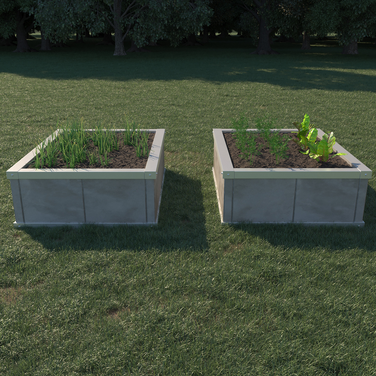 Odlingskrage Skotte Garden Nr.12 för Betongplattor, Rektangulär Zinkplåt, Pallkrage för Odling