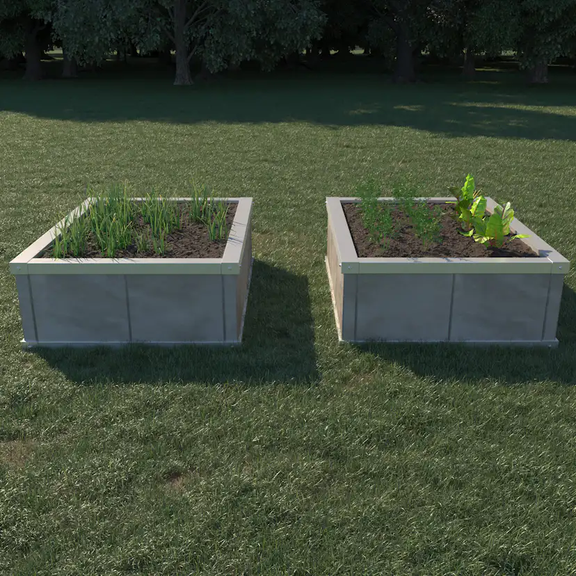 Odlingskrage Skotte Garden Pallkrage av Betongplattor & Zinkplåt, Rektangulär Odlingslåda