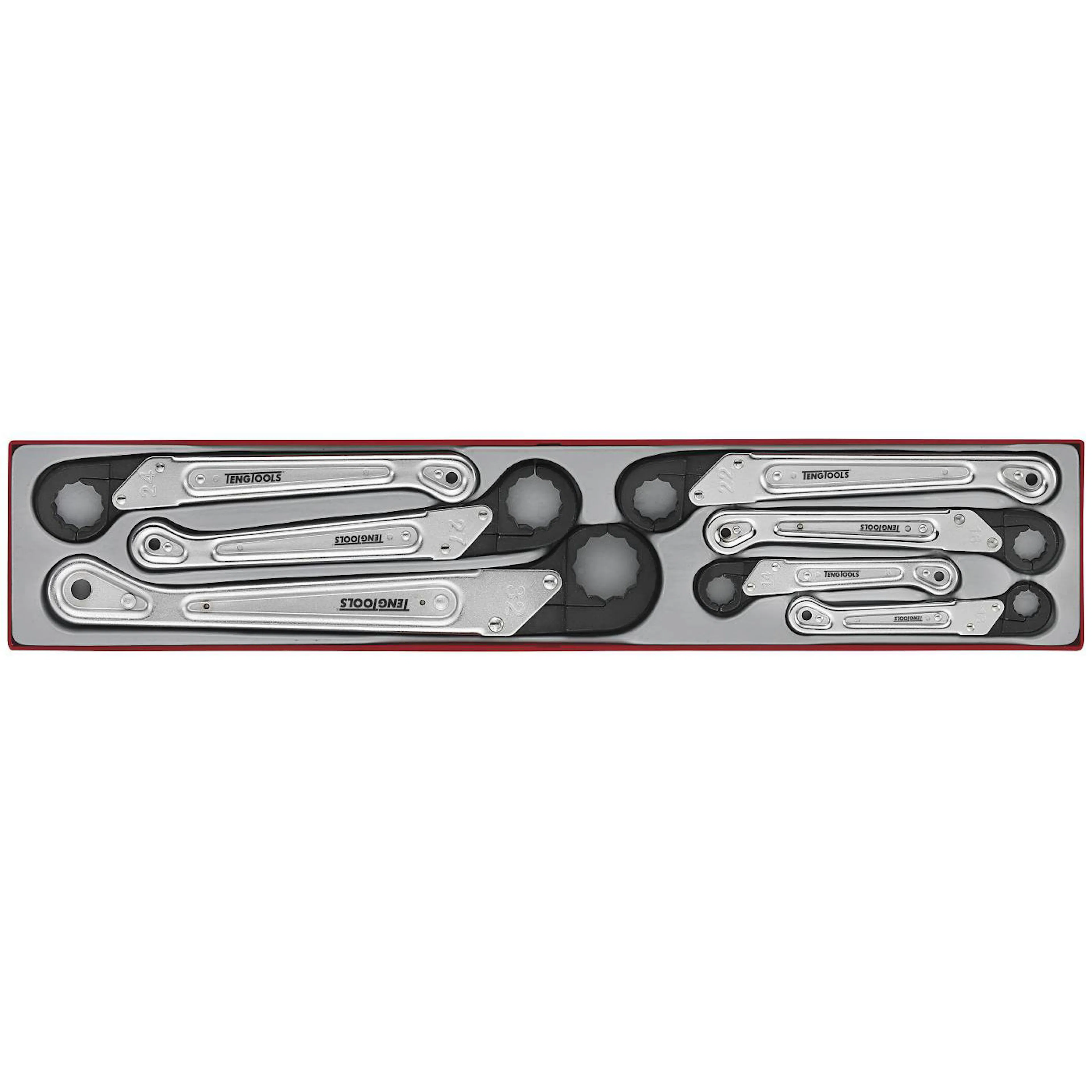 Öppningsbara ringspärrnycklar 7 delar Teng Tools TTXQRS07