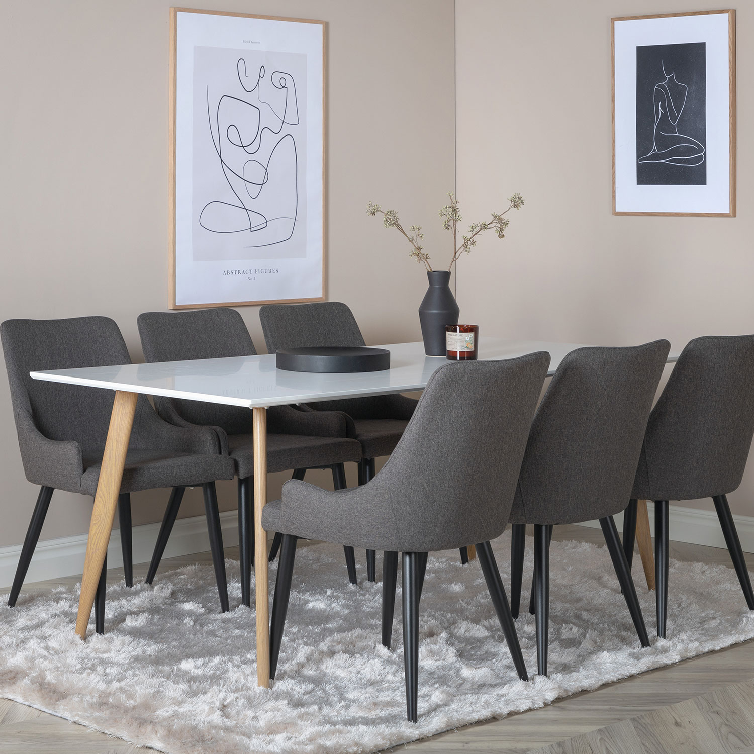 Matgrupp Venture Home Polar med 6 Plaza stolar Mörkgrå