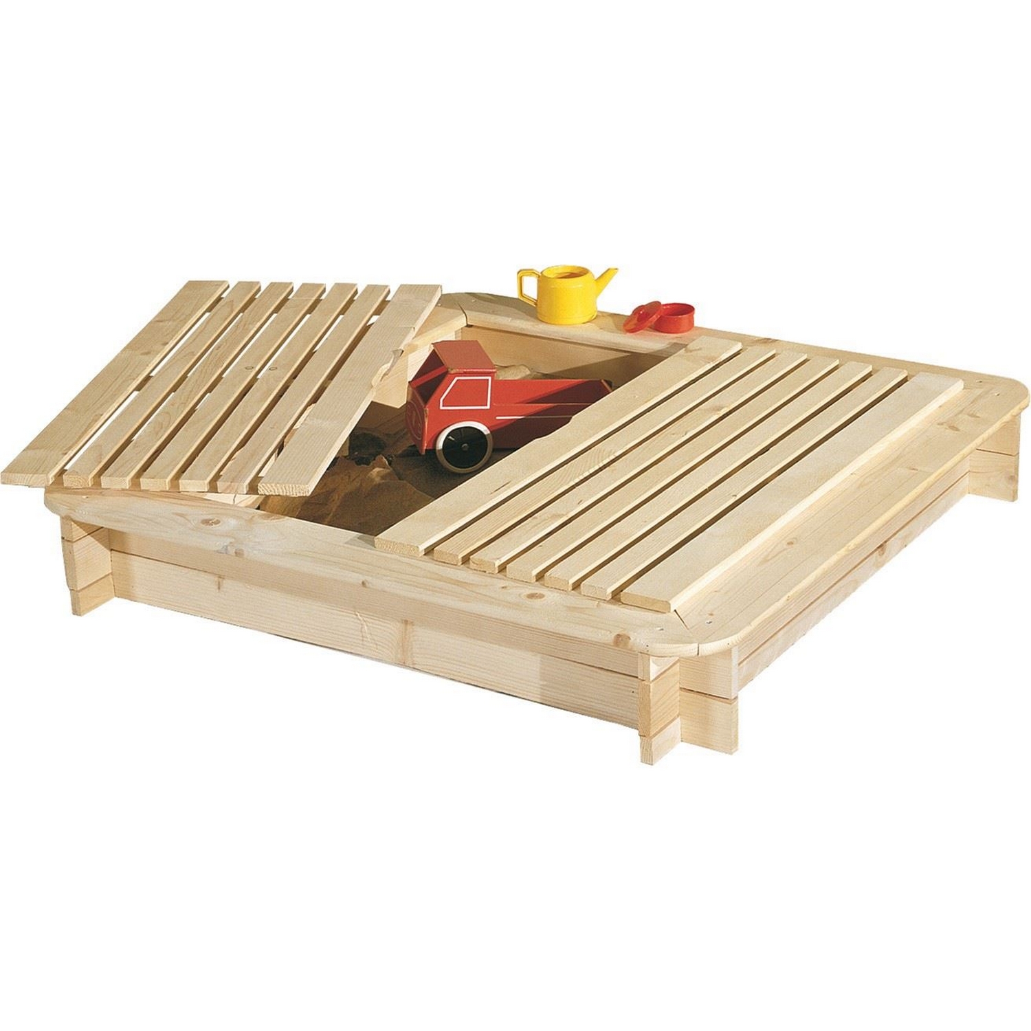 Utomhusleksak Jabo Trävit Sandlåda med Lock 120x120 cm