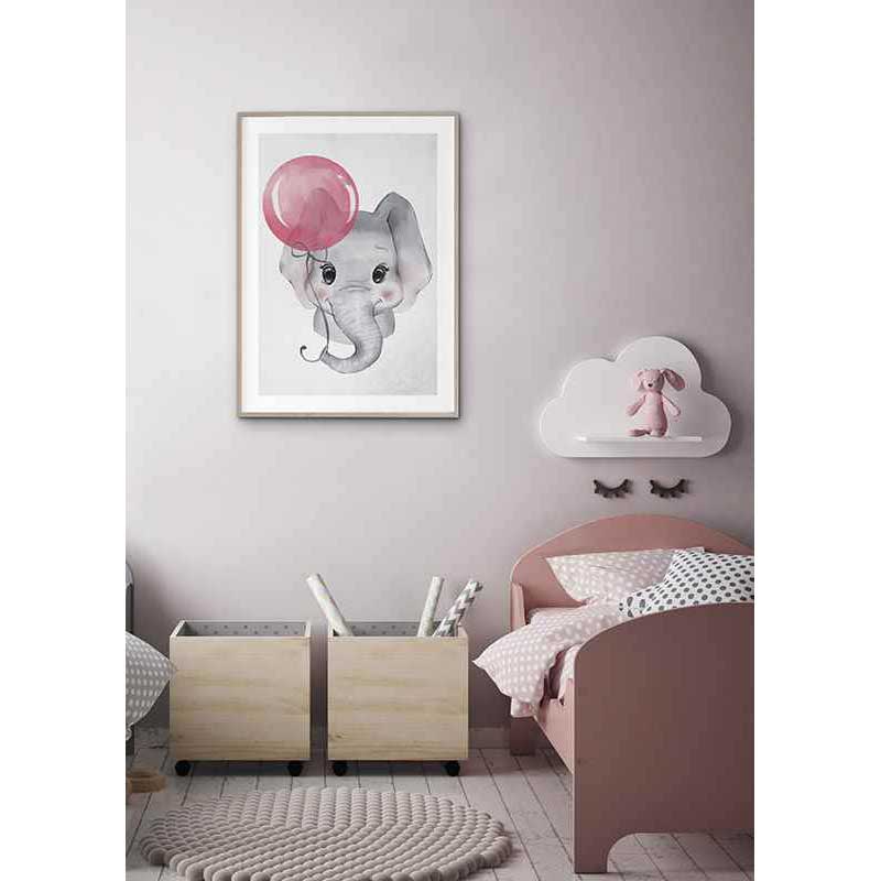 Poster Gallerix Elephant Pink Balloon