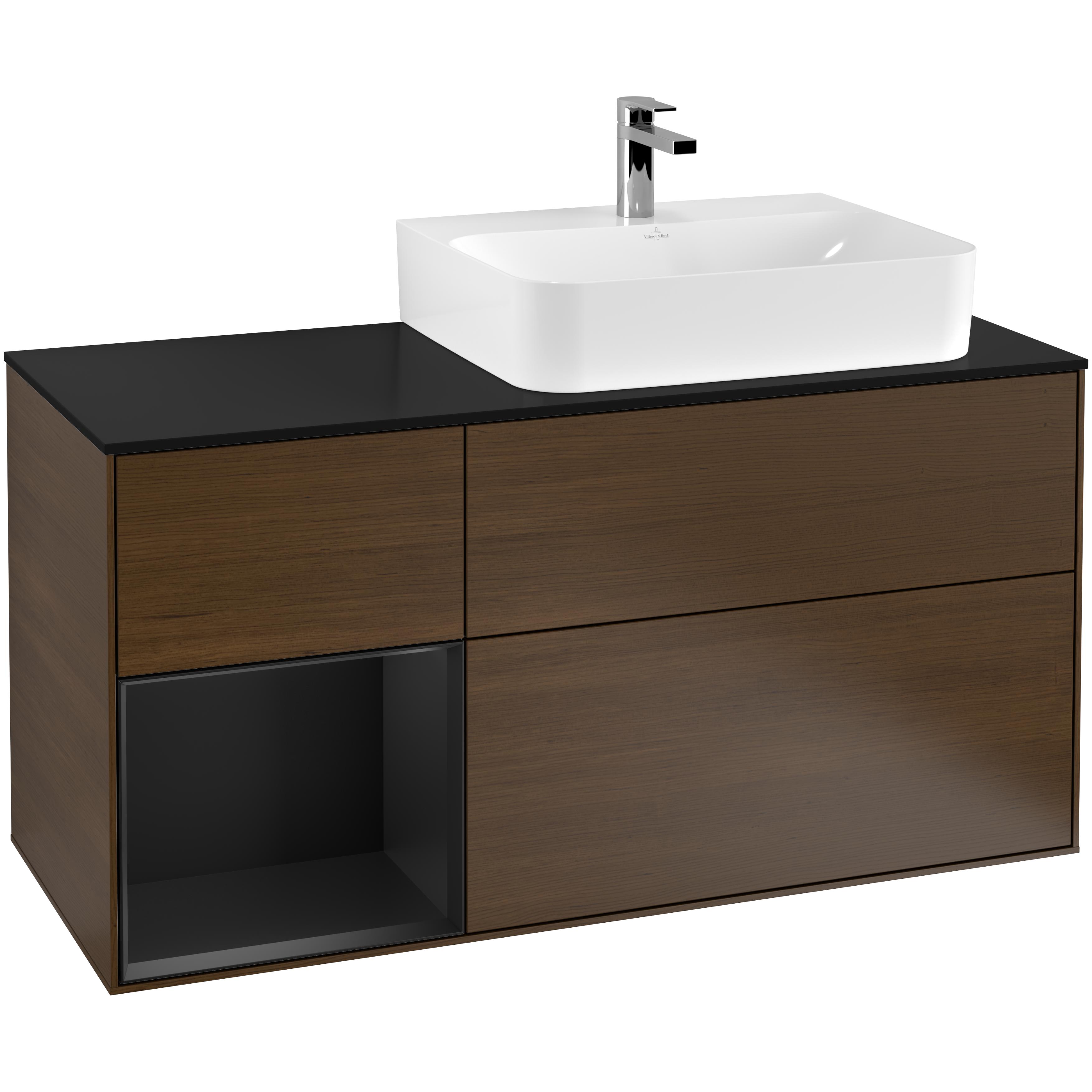 Tvättställsskåp Villeroy & Boch Finion med 3 Lådor Hylla och Bänkskiva för Ocentrerat Tvättställ
