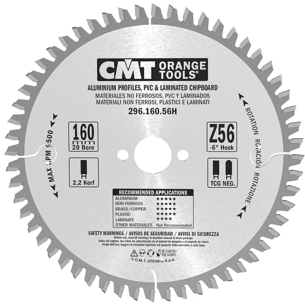 Cirkelsågklinga CMT Orange Tools NE NEG Alu/laminat