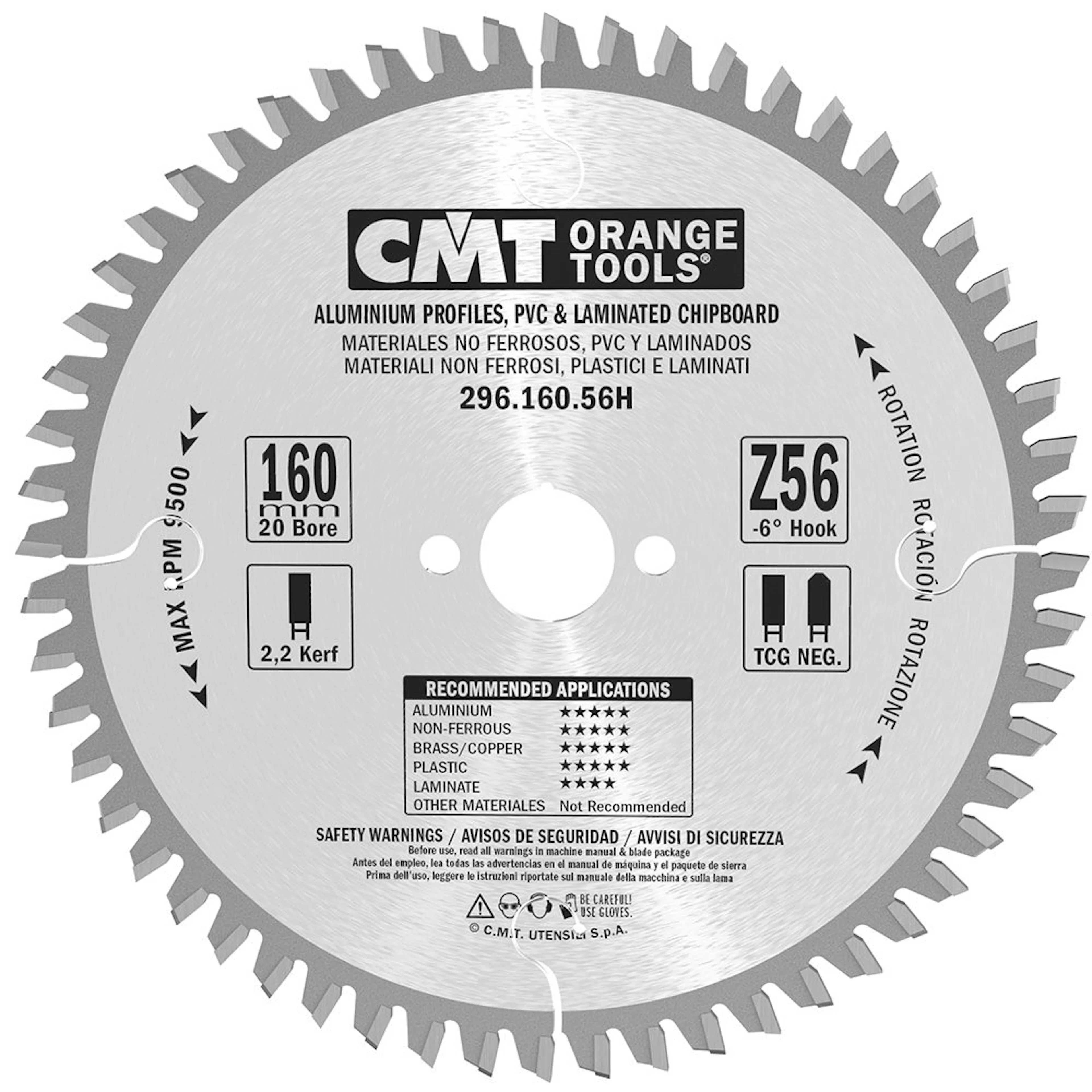 Cirkelsågklinga CMT Orange Tools NE NEG Alu/laminat