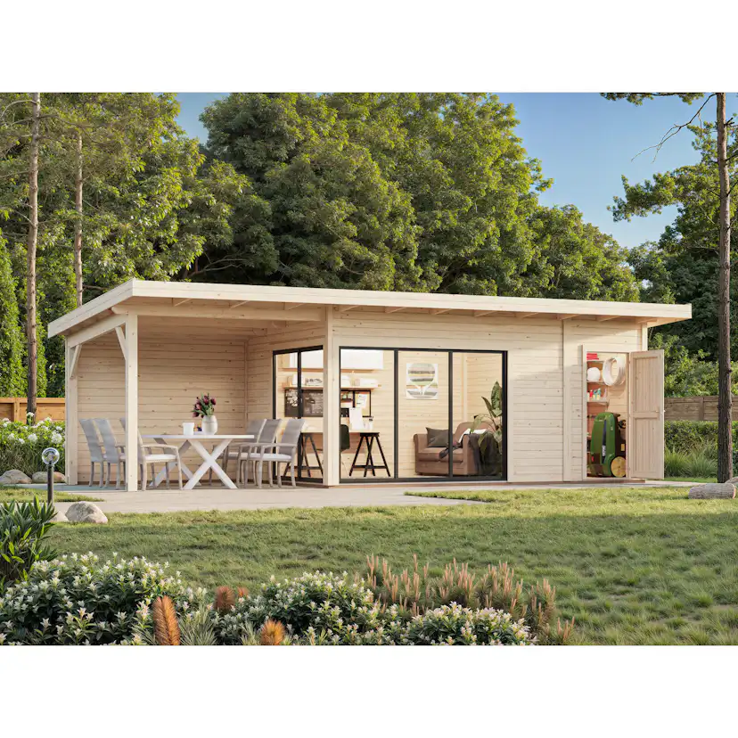 Stuga Palmako Andrea 24,2 m² Slide (inv. 15,2+7,9 m²)