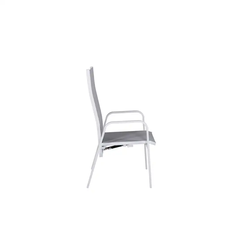 Copacabana Fällbar Karmstol (stapelbar) - Vit Aluminium / Gr Vit/Grå