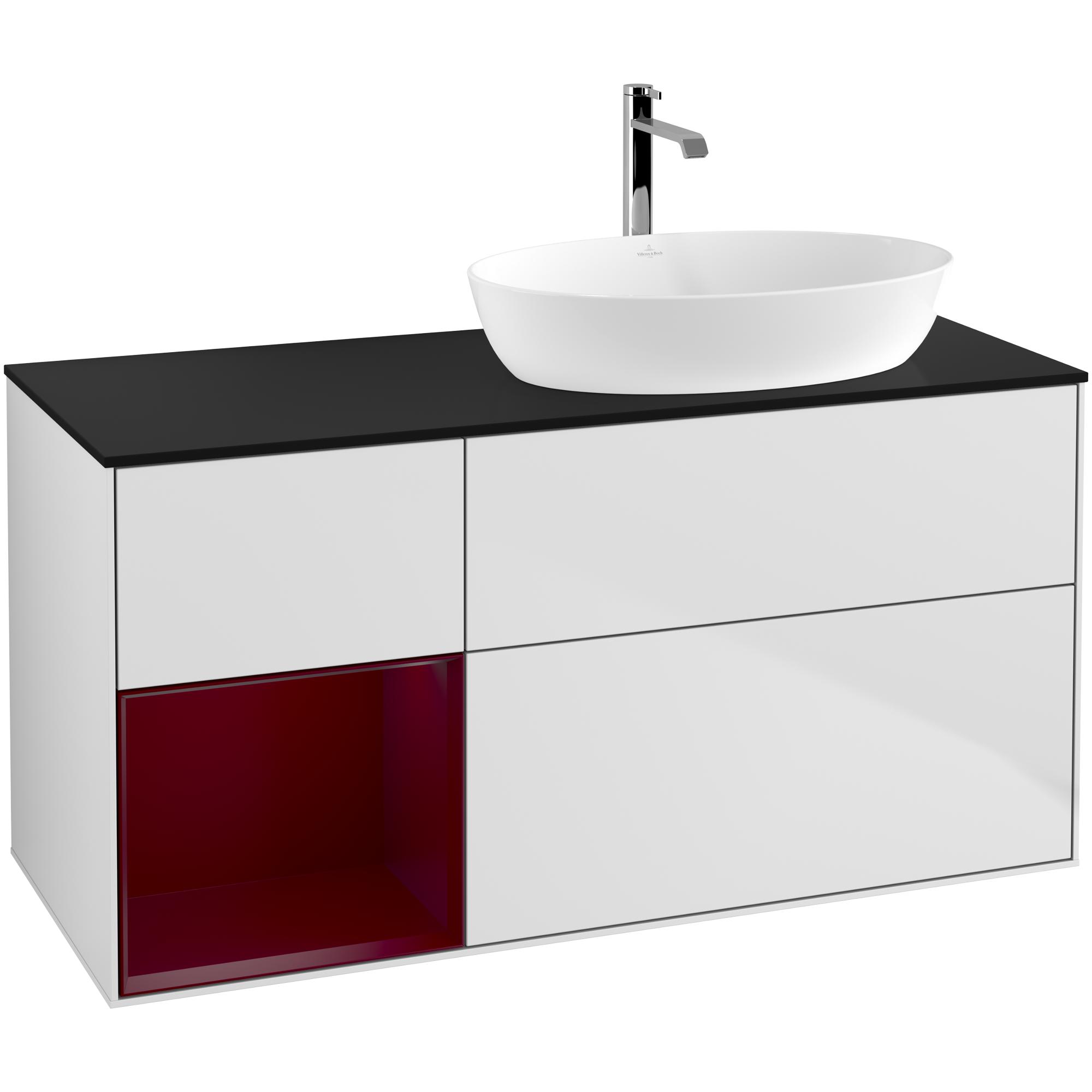 Tvättställsskåp Villeroy & Boch Finion med 3 Lådor Hylla och Bänkskiva för Ocentrerat Tvättställ från Artis & Collaro