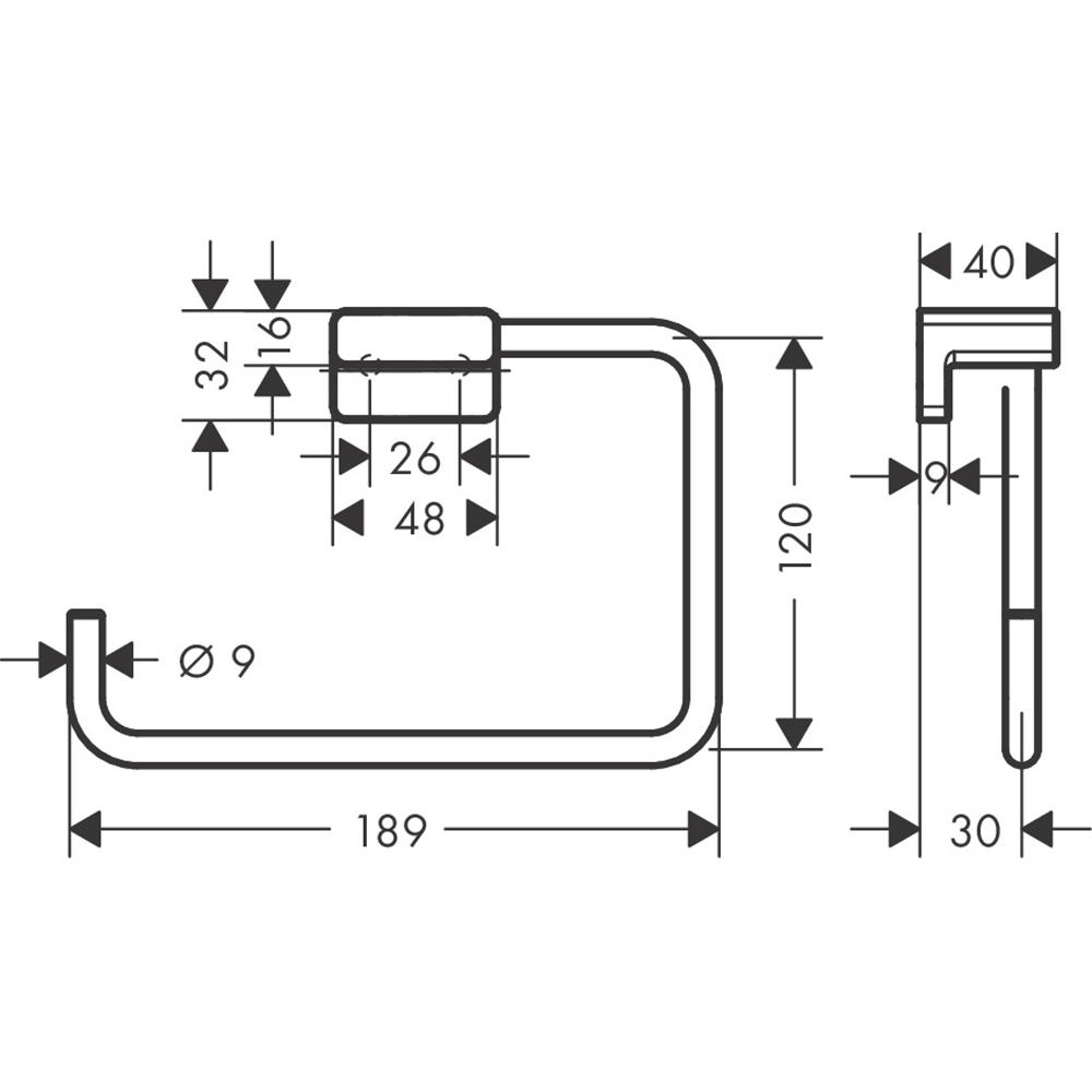 Handdukshängare Hansgrohe AddStoris 41754