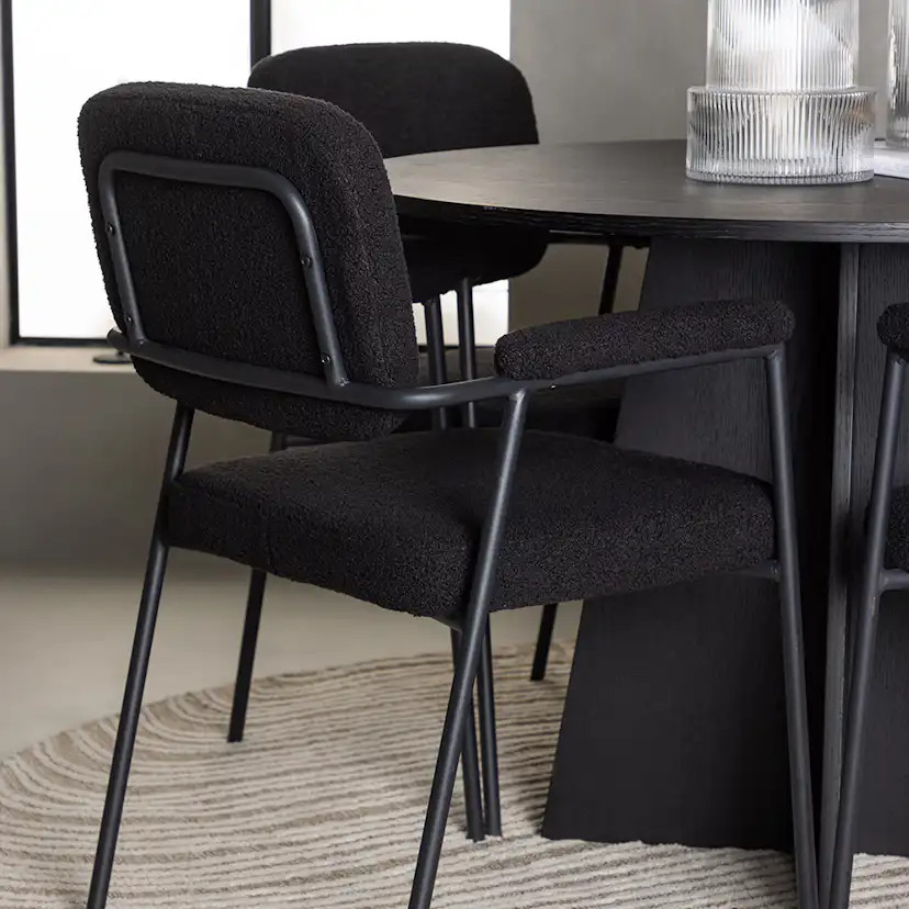 Matgrupp Venture Home Bootcut Ø110 cm med 4 st Yesterday stolar
