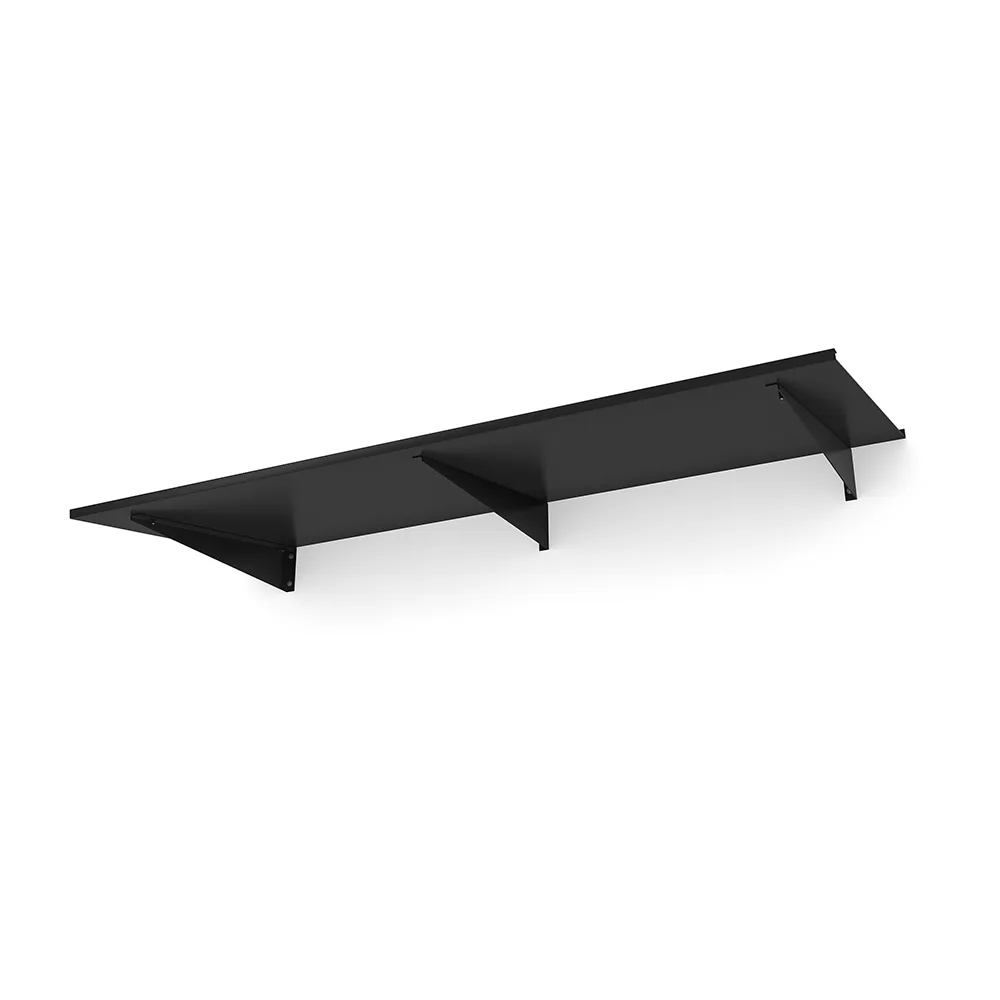 Console Flat Black - Aluminium Black Flat Svart, Svart Aluminium, BxH: 2000x160 mm