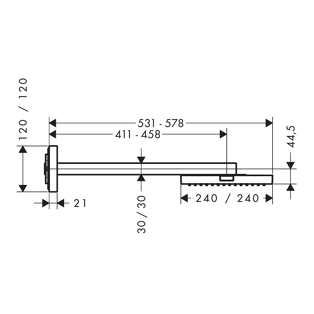 Huvuddusch Axor ShowerCollection 240x240 mm