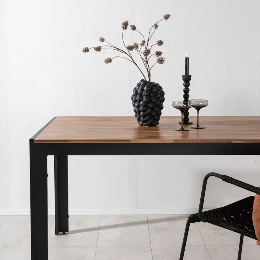 Bois Dining table 200*100cm - Black Legs / Acacia Akacia/Svart