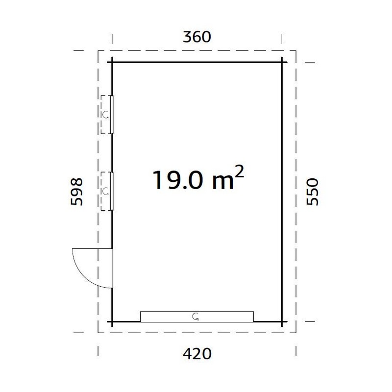 Garage Palmako Rasmus med Garageport 19,8 m2