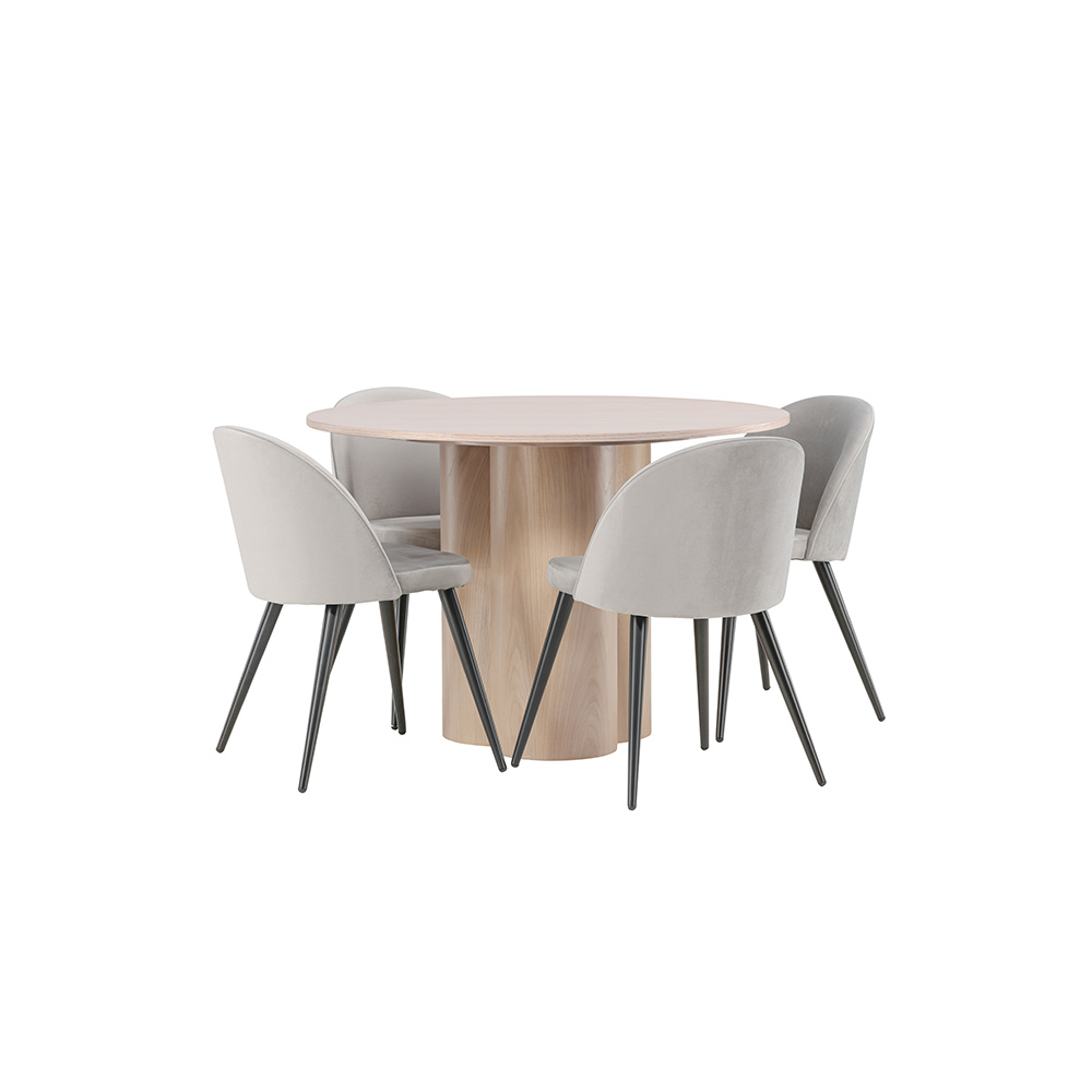 Matgrupp Venture Home Olivia med 4 Velvet Stolar